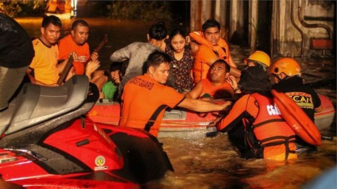 Kooxaha gurmadka oo badbaadinaya dad ku nool Davao oo ka tirsan Mindanao