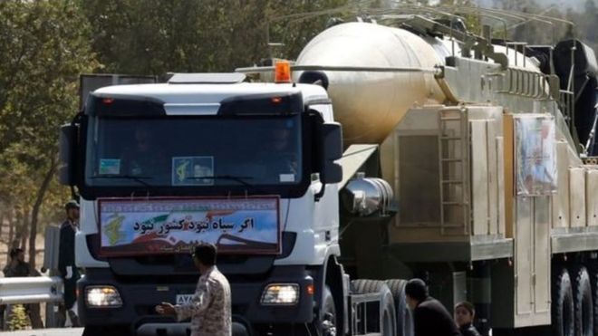 إيران تكشف عن صاروخ "خرمشهر" بمدى يتجاوز 2000 كيلومتر  - صفحة 2 _97984703_07a2c58d-2488-4461-82a0-89a24b852b32