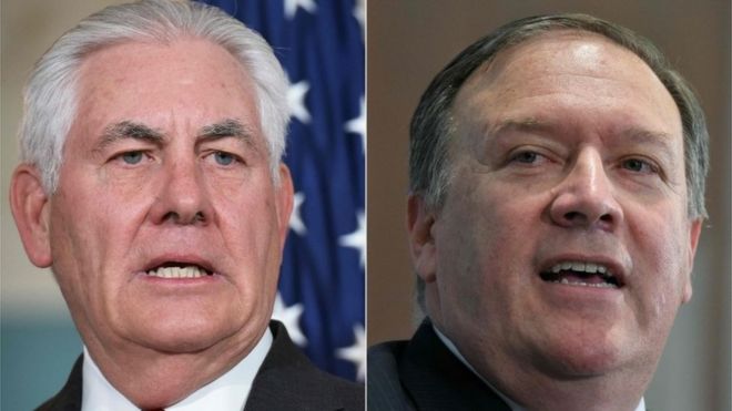 US Secretary of State Rex Tillerson and CIA Director Mike Pompeo, 30 November 2017