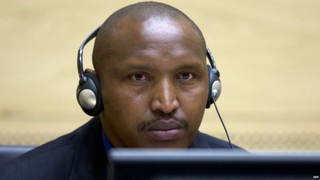 Rwandan-born Congolese warlord Bosco Ntaganda is seen during his first appearance before judges of the International Criminal Court in The Hague, Netherlands, 26 March 2013