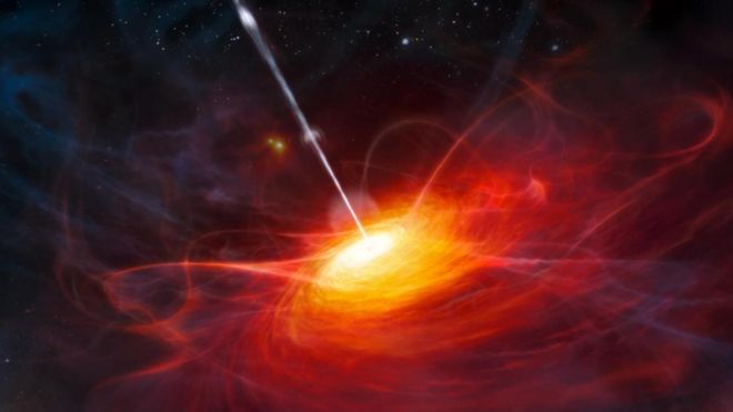 ก่อนหน้าการค้นพบล่าสุดนี้ เควซาร์ ULAS J1120+0641เป็นวัตถุส่องสว่างซึ่งเกิดจากหลุมดำมวลยิ่งยวดที่อยู่ห่างจากโลกมากที่สุด