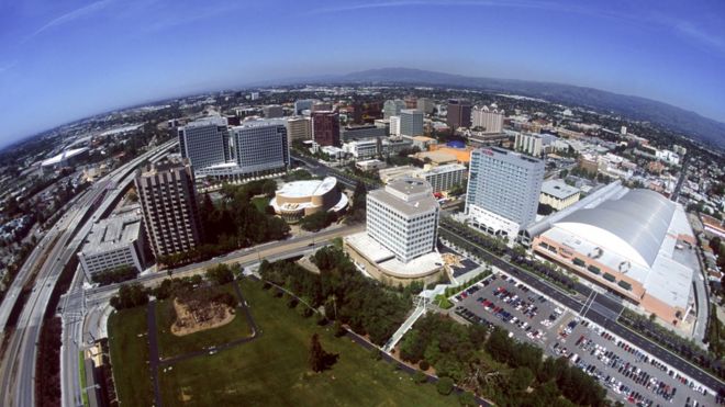 Vista aérea de San José, California, Estados Unidos