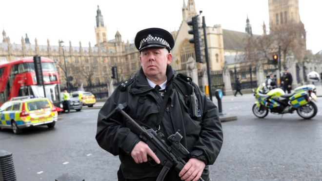 Policía en Westminster