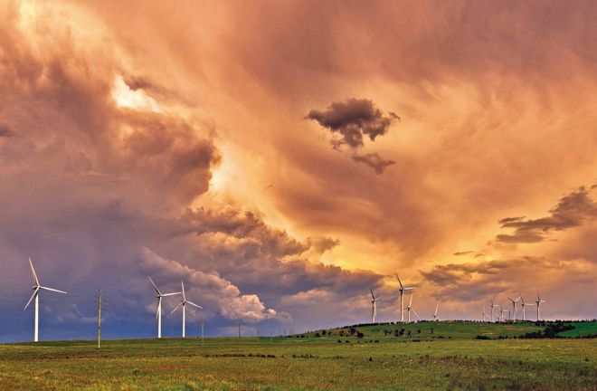 Changing skies above Capital Wind Farm near Bungendore, New South Wales, 23 October 2014