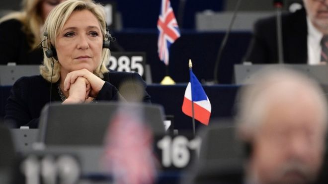 Marine Le Pen at the European parliament, 2016