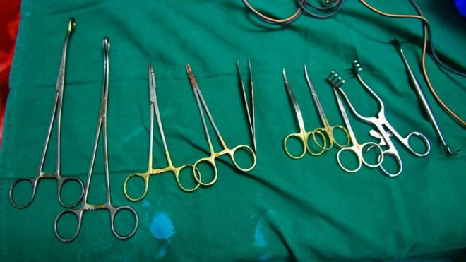 A set of surgical instruments