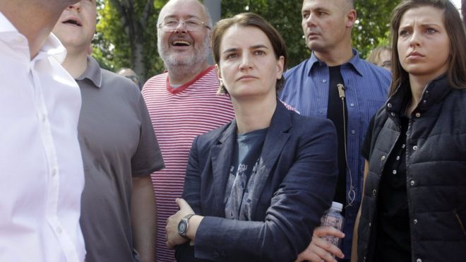 Ana Brnabic in the Pride parade audience