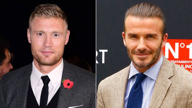 Andrew Flintoff and David Beckham