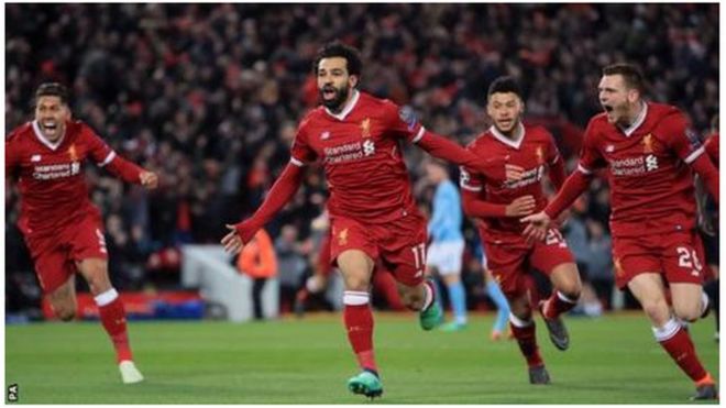 Wachezaji wa Liverpool wakishangilia ushindi