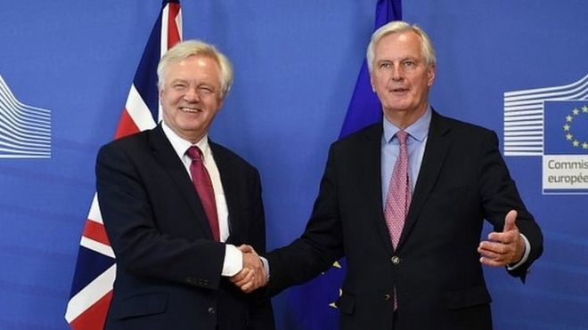 David Davis and Michel Barnier