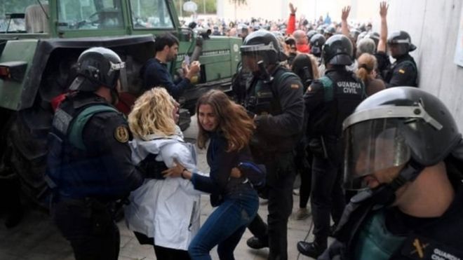 Rabshadaha ka taagan gobolka Catalonia