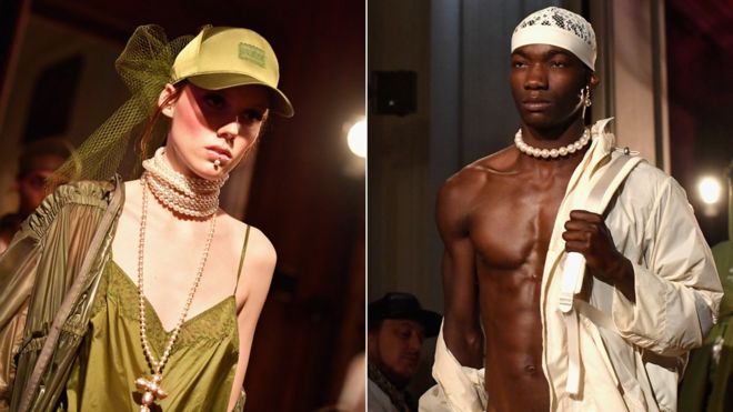 Models wearing clothes from Rihanna's new collection