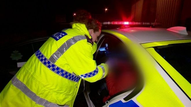 Police stop and test a suspected drug driver