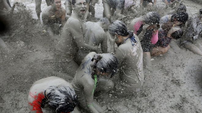 A scene from this year's Boryeong Mud Festival in South Korea
