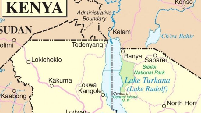 Ramani ya Kenya inayoonyesha eneo la Lokichogio