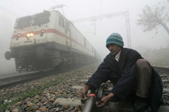 Indian railway worker file picture
