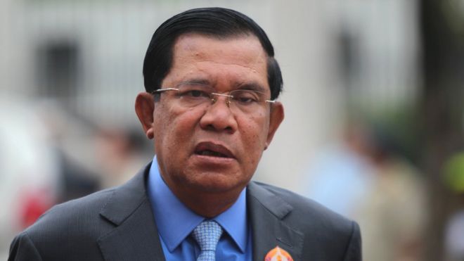 Close-up of Hun Sen