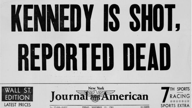 Новость об убийстве президента Кеннеди