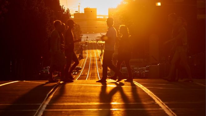 Sunlight fills central Melbourne during the event on Tuesday