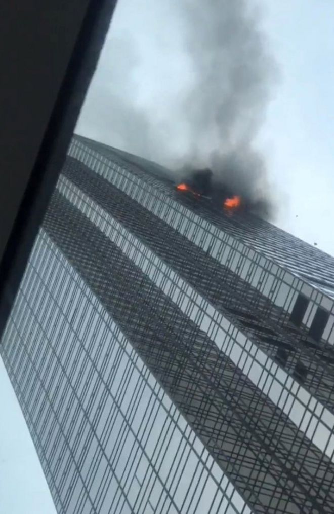 A blaze at Trump Tower in New York