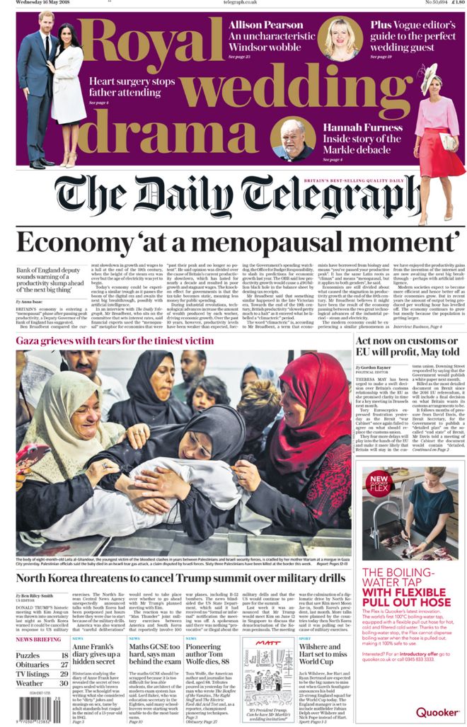 The Telegraph Wednesday