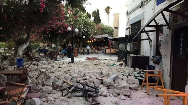 Varios edificios sufrieron daños en la isla griega de Kos