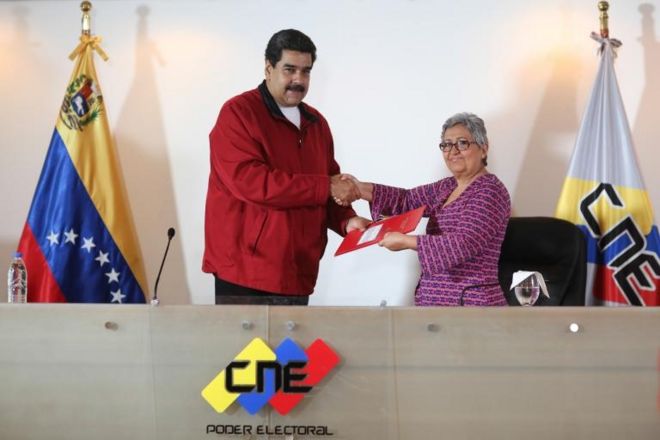 Nicolás Maduro y Tibisay Lucena.