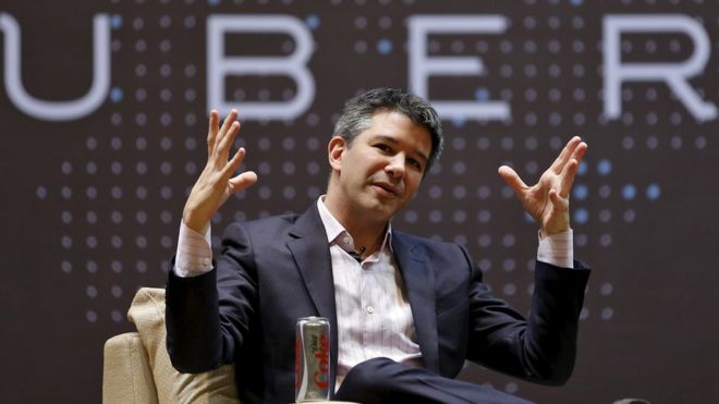 Uber CEO Travis Kalanick speaks to students during an interaction at the Indian Institute of Technology (IIT) campus in Mumbai, India, in this January 19, 2016