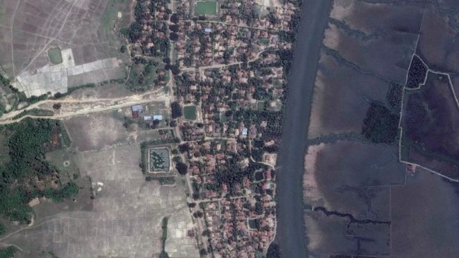 Periode 26 Mei hingga 27 September Gu Dar Pyin tampak hampir rata/DIGITALGLOBE.