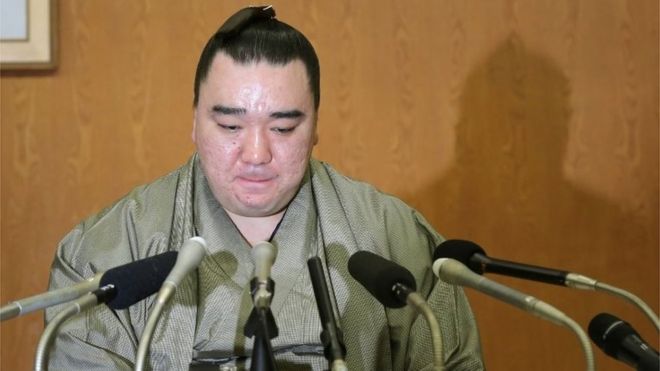 El campeón de sumo japonés Harumafuji.