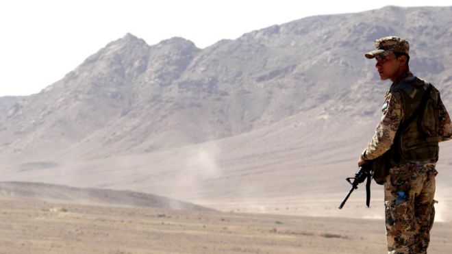 Jordanian soldier during joint exercise with US near Aqaba