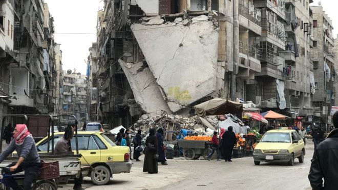 Ruínas em Aleppo