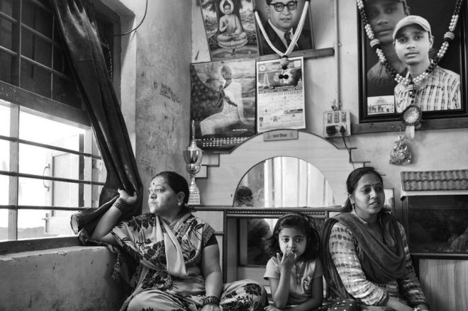 Sagar Shejwal's family at their home