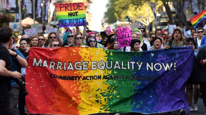 Supporters of same-sex marriage in Sydney