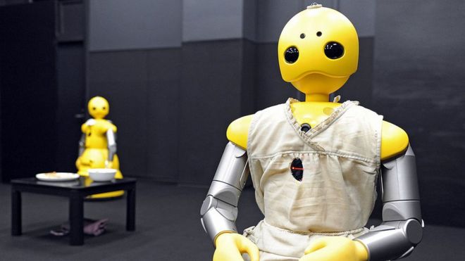 Humanoid robots Wakamaru, produced by Japan's Mitsubishi Heavy Industr