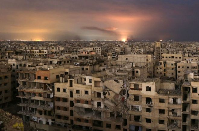 Восточная Гута подвергается ожесточенным бомбардировкам со стороны сирийских ВВС при поддержке ВКС России