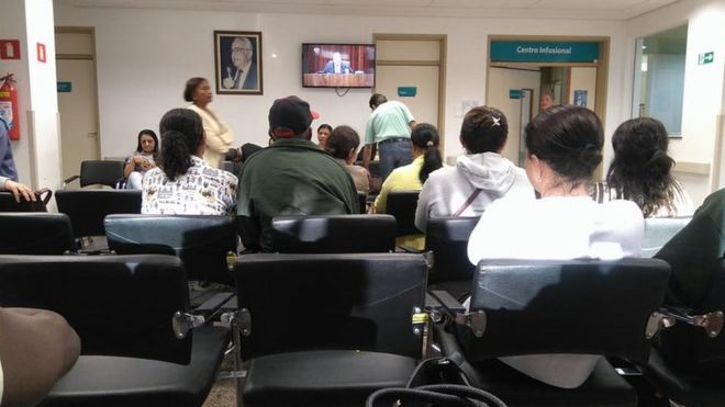 Pacientes em hospital em Barretos (SP)