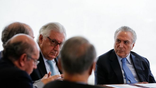 O presidente Michel Temer durante reunião