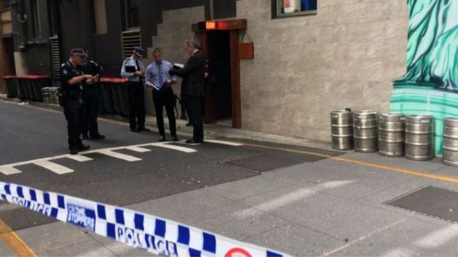 Police at the scene in Eagle Lane, Brisbane