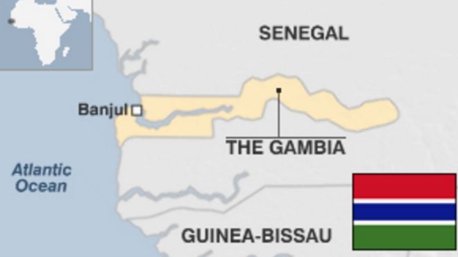 Ramani ya taifa la Gambia