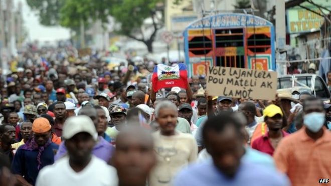 Image result for tear gas protests Haiti
