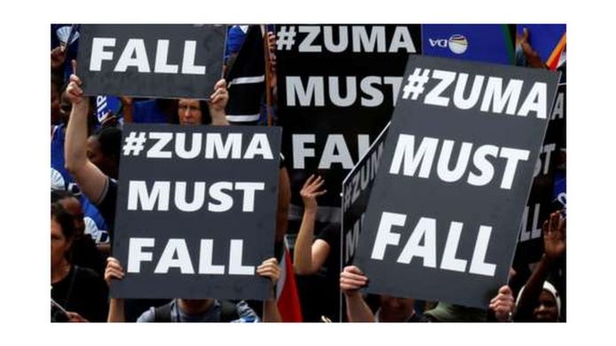 Waandamanaji wanaopinga uongozi wa rais Zuma