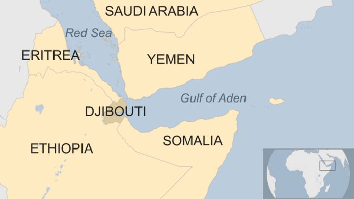 Map showing Djibouti in Africa