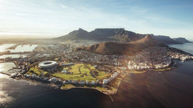 Aerial view of Cape Town South Africa