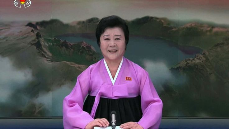 North Korean newscaster Ri Chun-hee, pictured on 7 February 2016