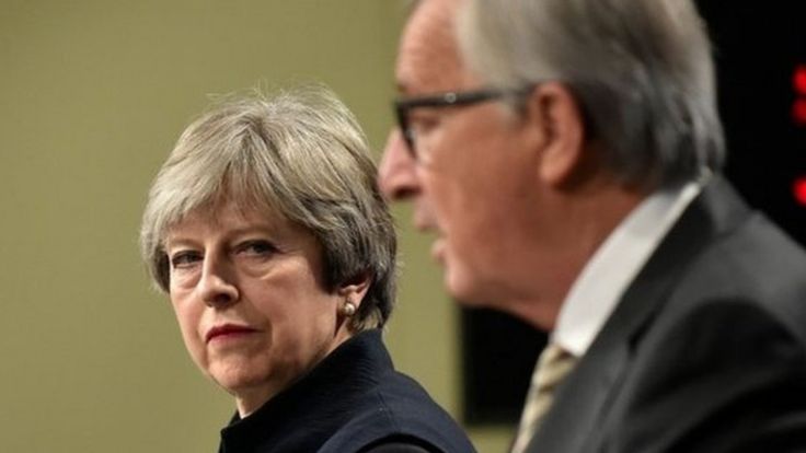 Theresa May and Jena-Claude Juncker