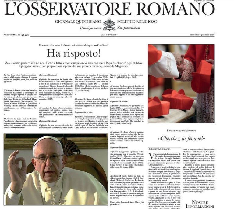Capa falsa do L'Osservatore Romano
