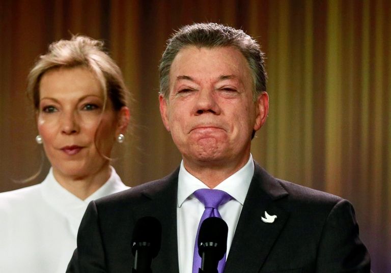 Juan Manuel Santos y su esposa.