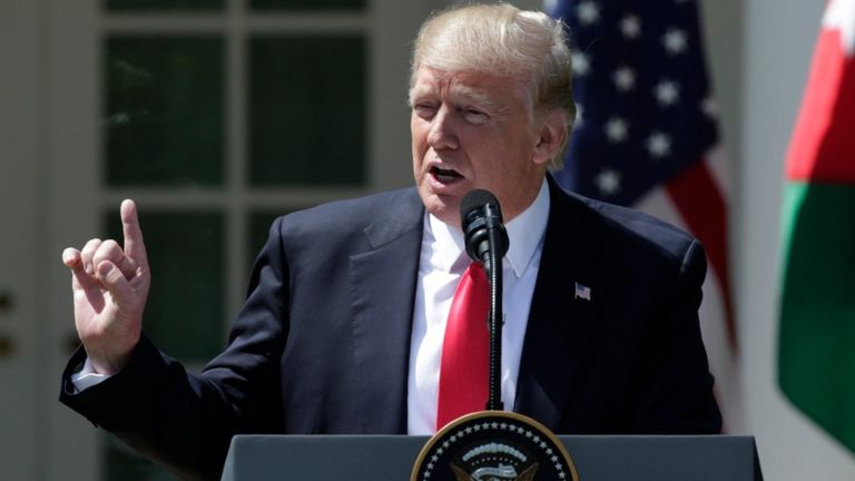 Donald Trump durante pronunciamento