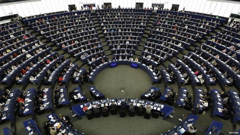 Aerial view of European Parliament